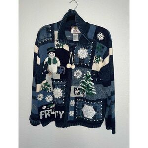 Vintage Tiara Christmas Snowman Sweater